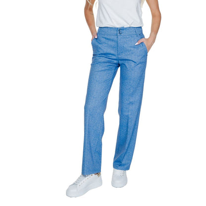 Blue Polyester Pant