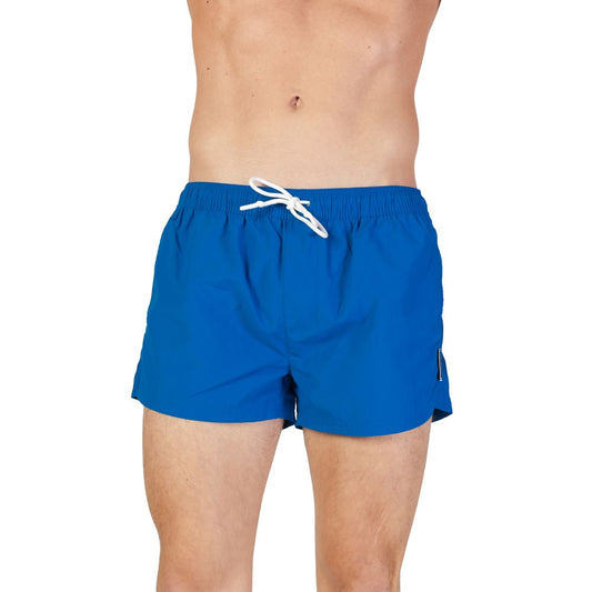 Blue Polyester Swim Short