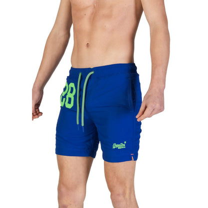 Blue Polyester Swimwear