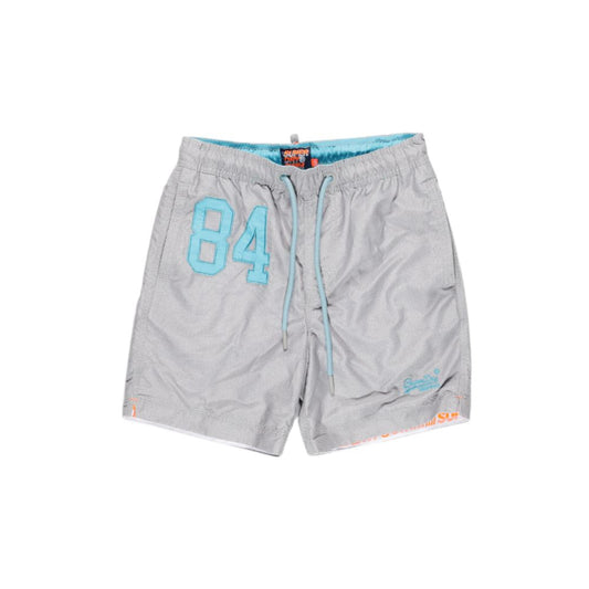 Gray Polyester Swim Short