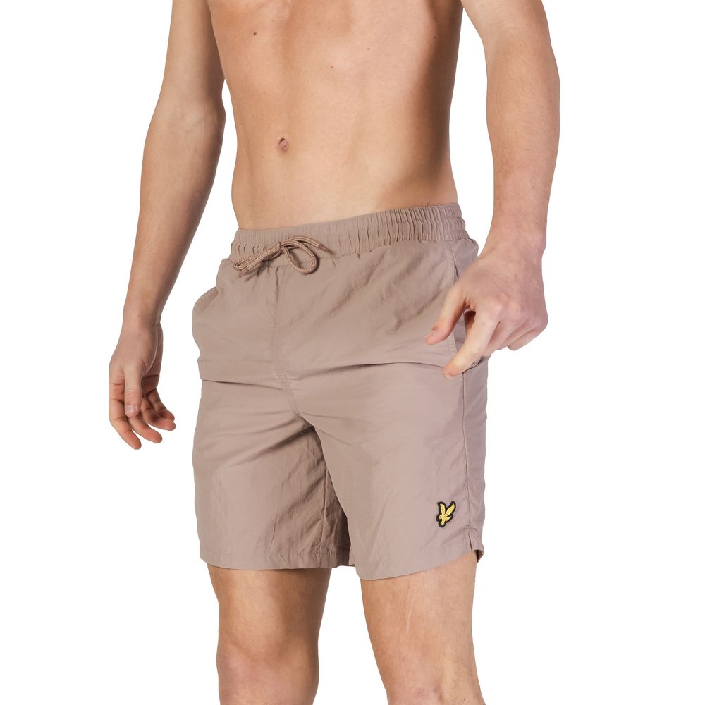 Beige Nylon Swim Shorts