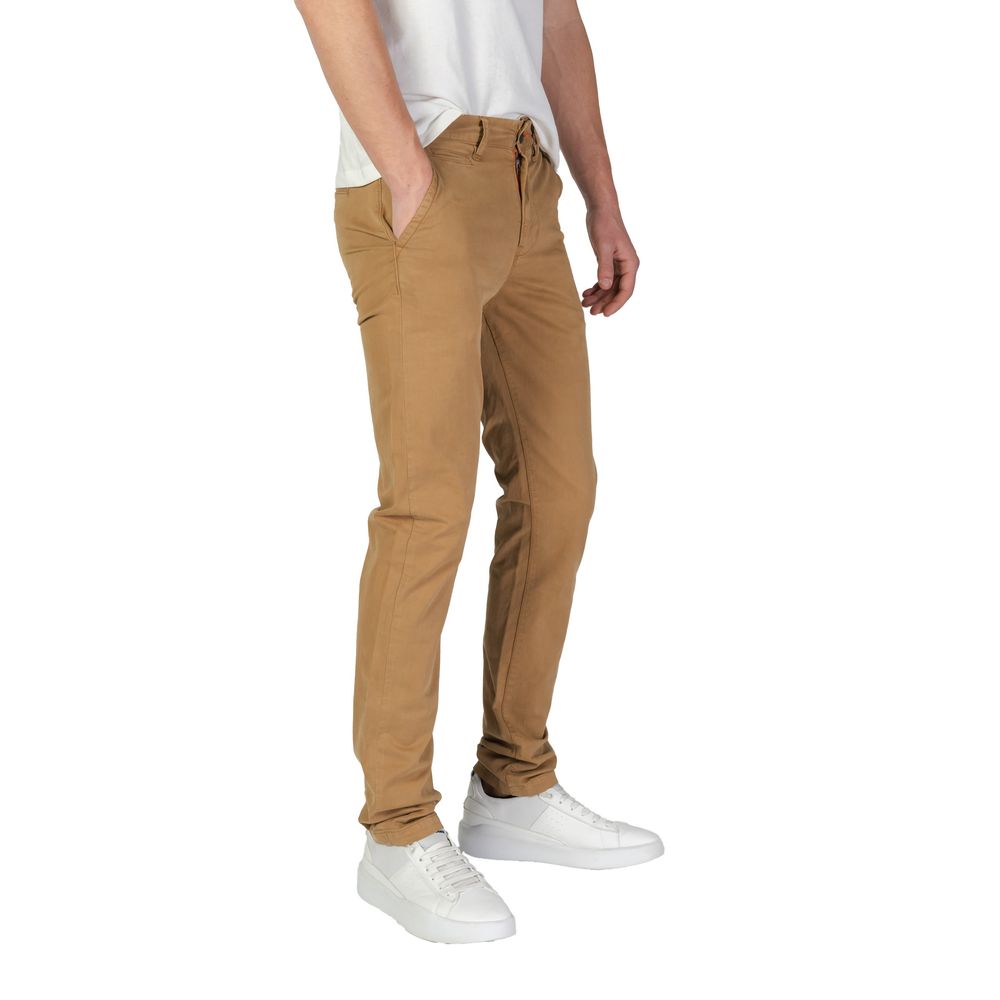 Beige Cotton Skinny Pant