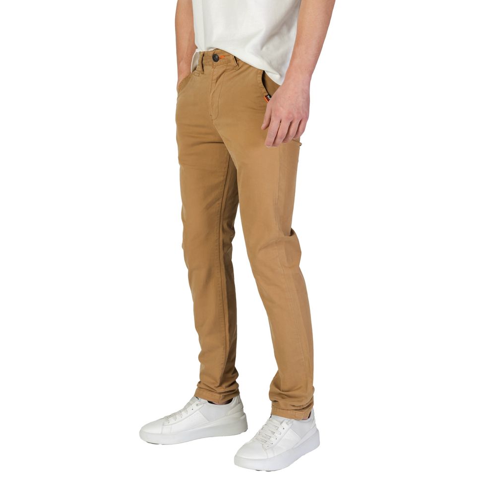 Beige Cotton Skinny Pant