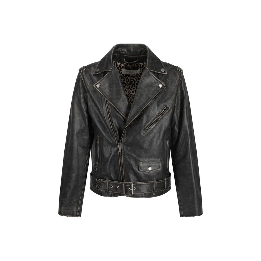 Brown Calf Leather Bos Taurus Biker Jacket