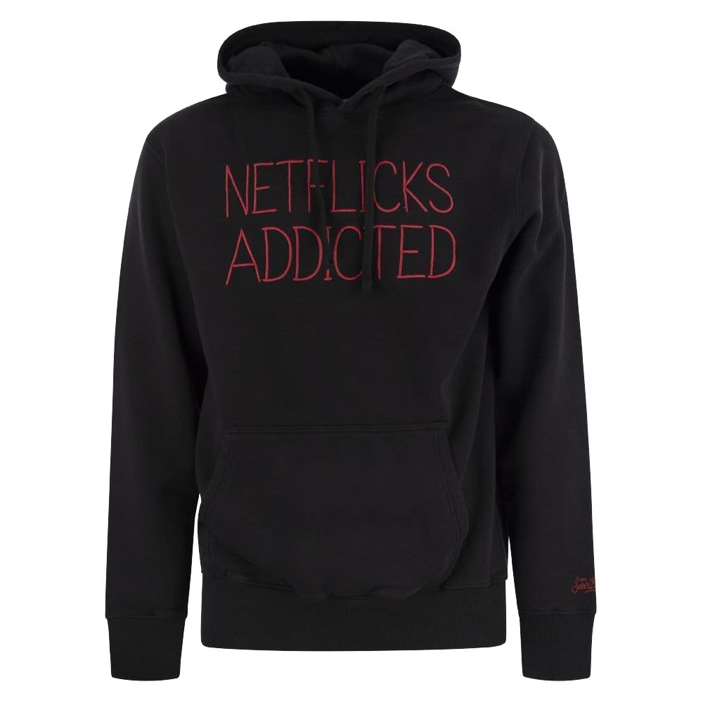 Black Cotton Men's Hoodie