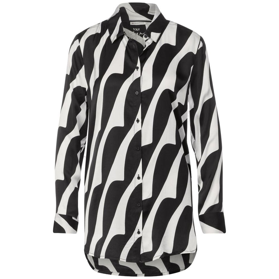 Black And White Viscose Blouse