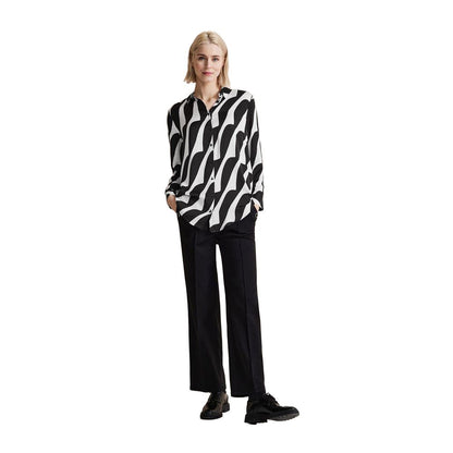 Black And White Viscose Blouse