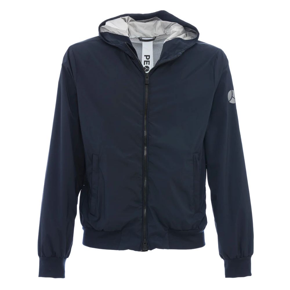 Blue Polyester Men Jacket