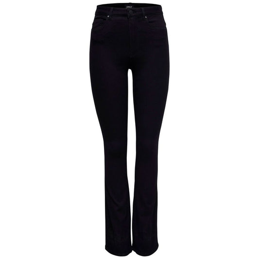 Black Cotton Bootcut Jean