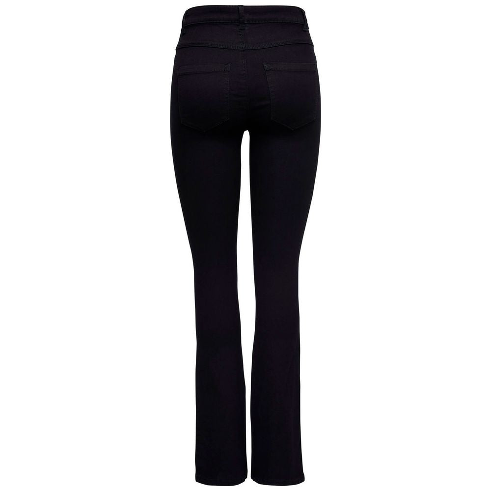Black Cotton Bootcut Jean