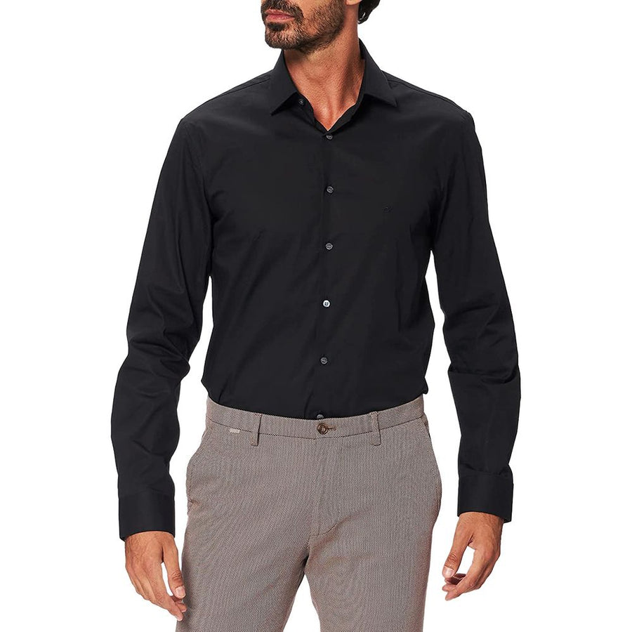 Black Cotton Dress Shirt