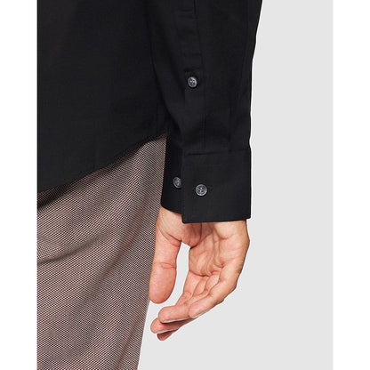 Black Cotton Dress Shirt