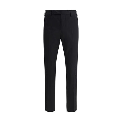 Black Cotton Casual Pants