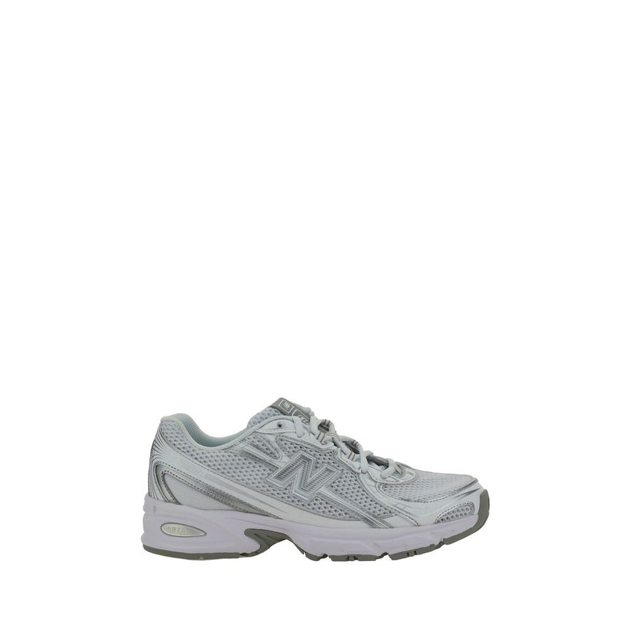 White Polyurethane Athletic Sneakers