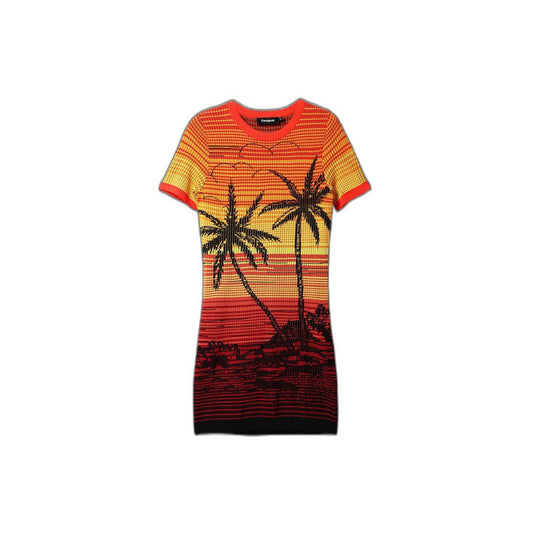 Red Viscose Midi