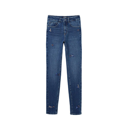 Blue Cotton Skinny Jean