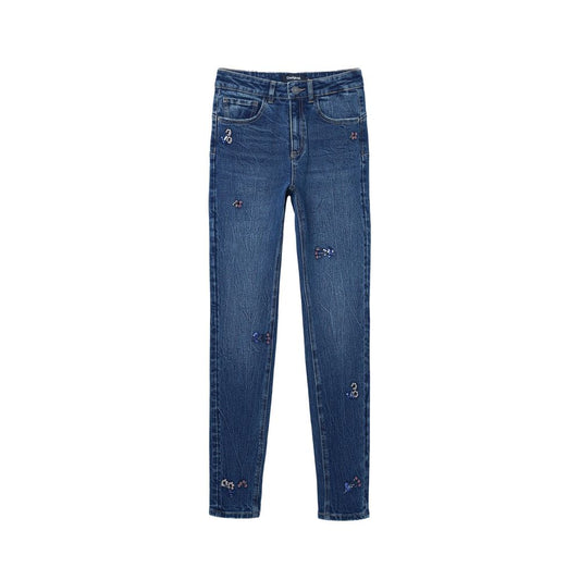 Blue Cotton Skinny Jean