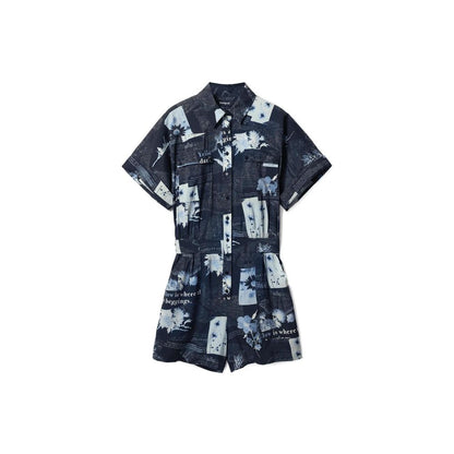 Blue Viscose Jumpsuit