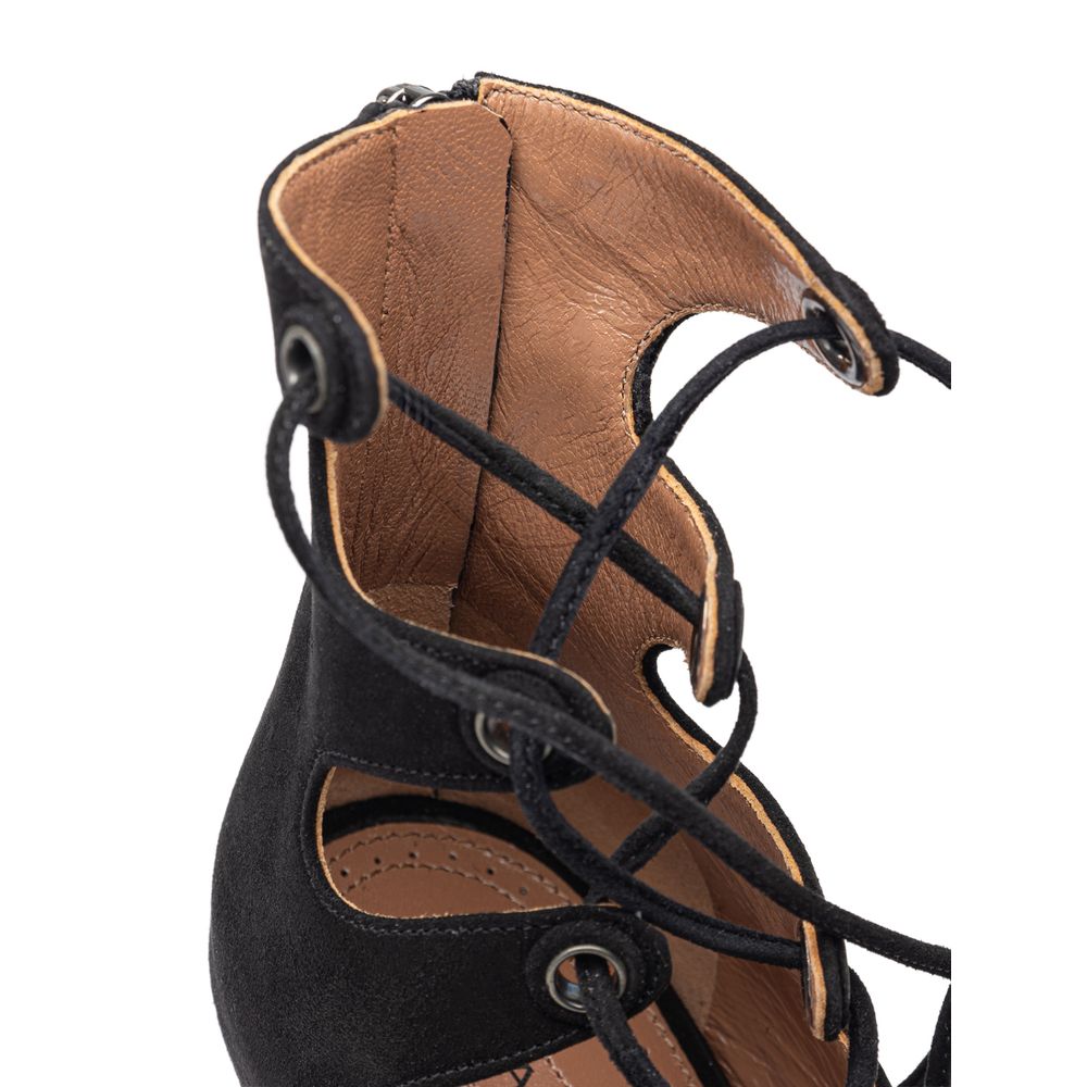 Black Suede Leather Sandal