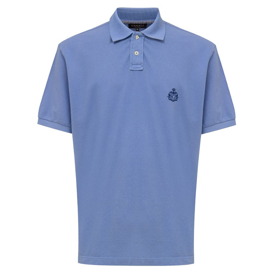 Blue Cotton Polo Shirt
