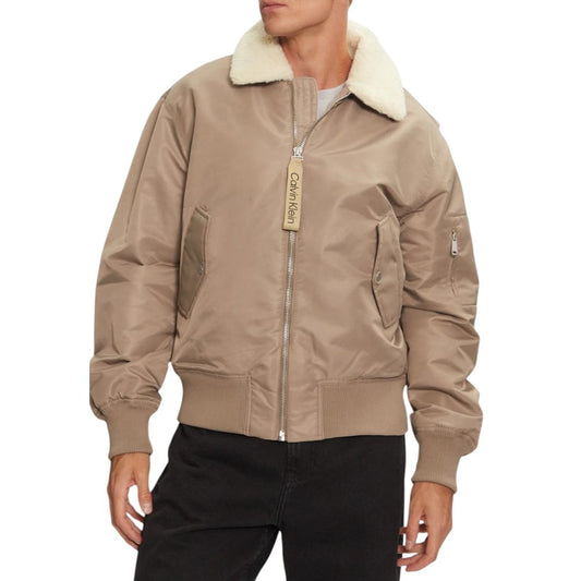 Beige Recycled Polyamide Jackets & Coat