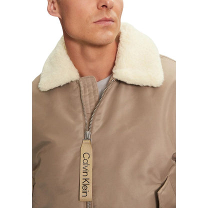 Beige Recycled Polyamide Jackets & Coat