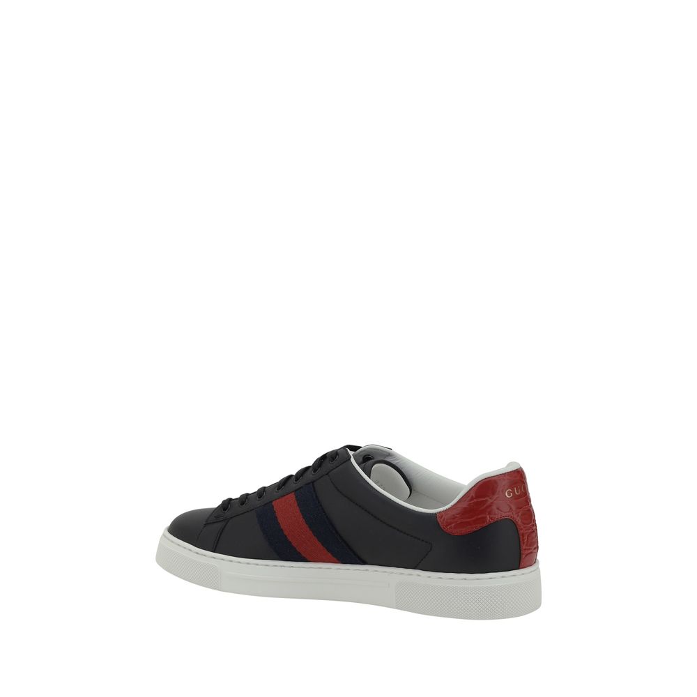 Black Leather Sneakers