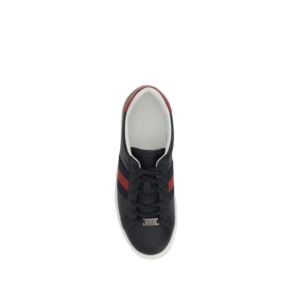 Black Leather Sneakers