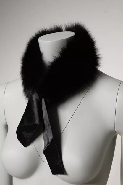Black Fur Shoulder Collar Wrap Shawl Scarf