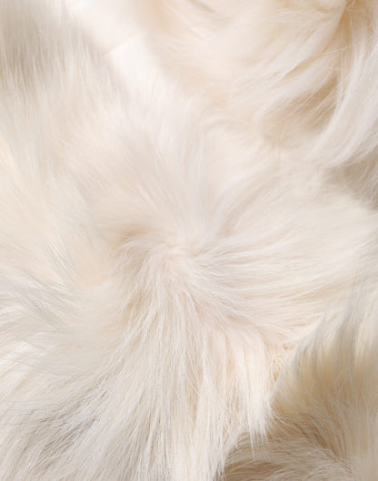White Fox Fur Neck Wrap Warmer Winter Scarf