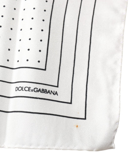 White Polka Dots Square Handkerchief Scarf