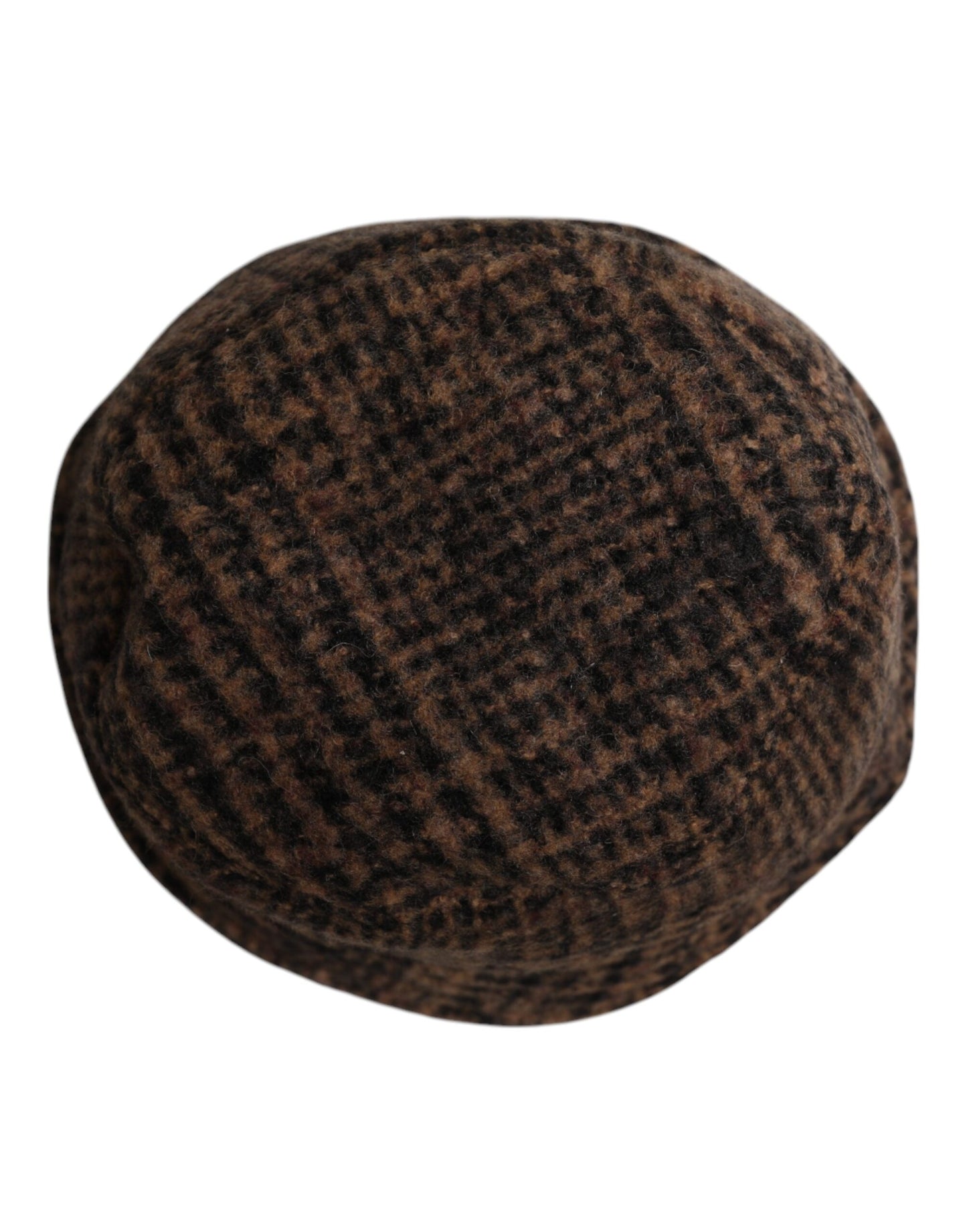 Brown Houndstooth Wool Woven Bucket Hat