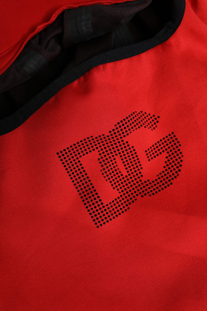 Red Logo Polyester Wide Brim Balaclava Hat