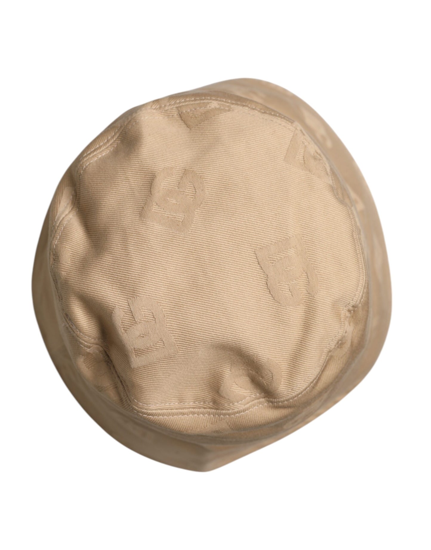 Beige Logo Monogram Cotton Bucket Cap