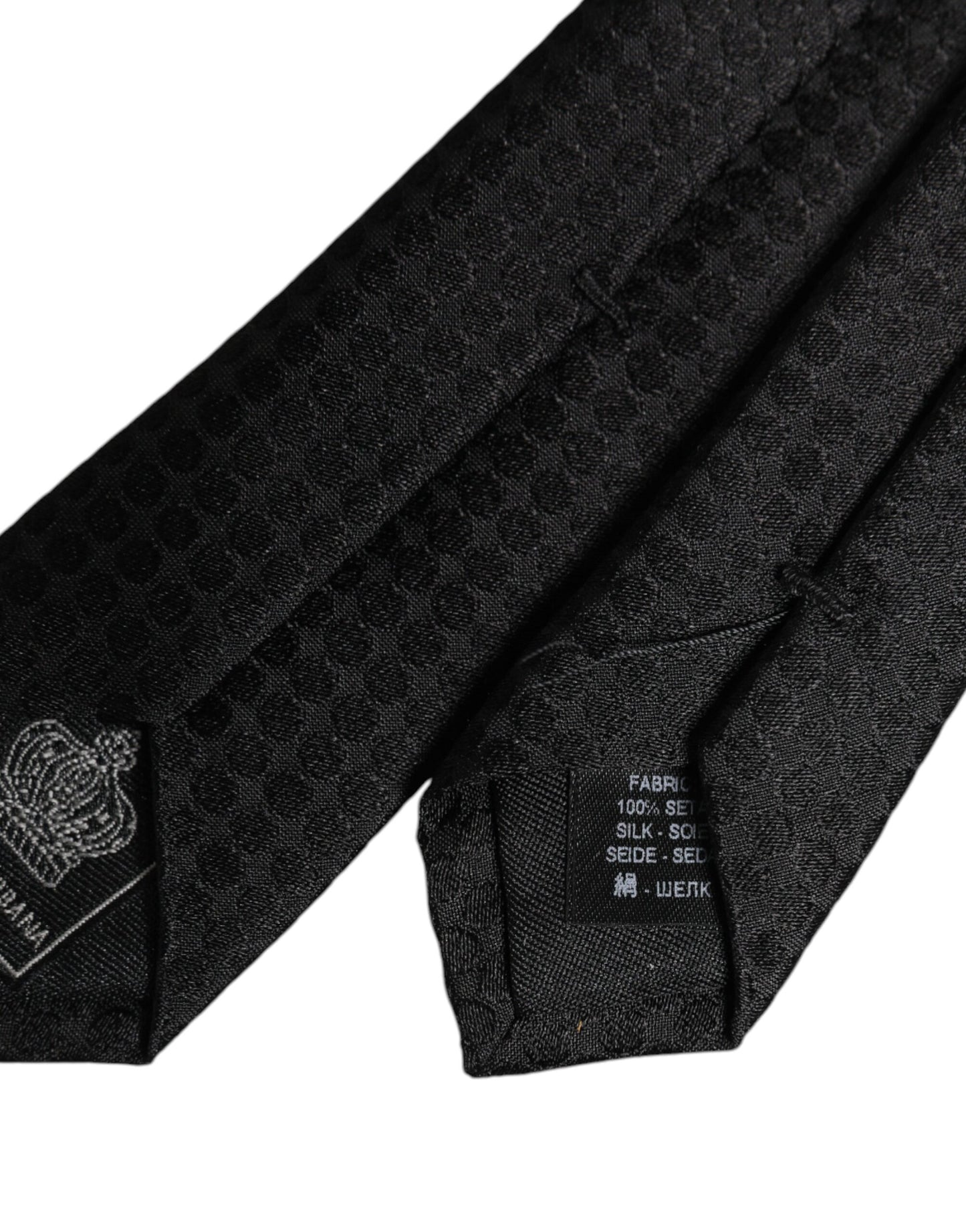Black Circles Silk Adjustable Necktie Tie