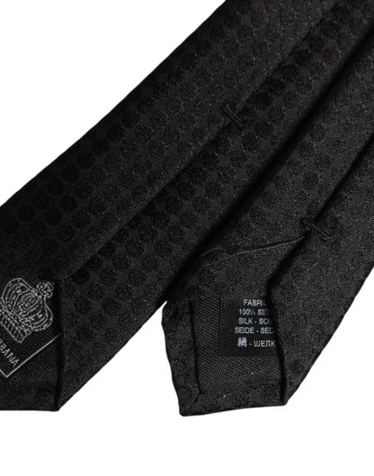 Black Circles Silk Adjustable Necktie Tie