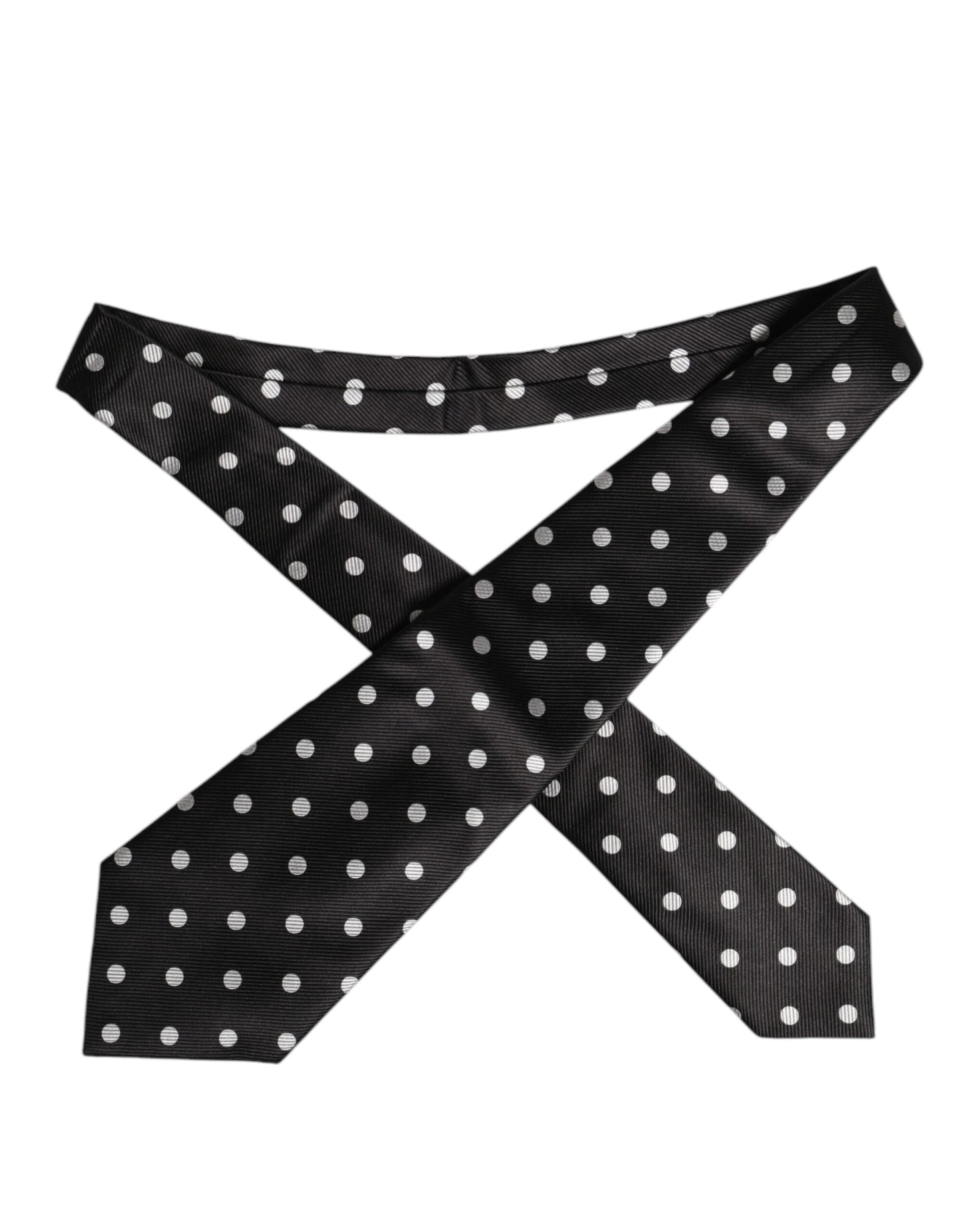 Black Polka Dots Silk Adjustable Necktie Tie