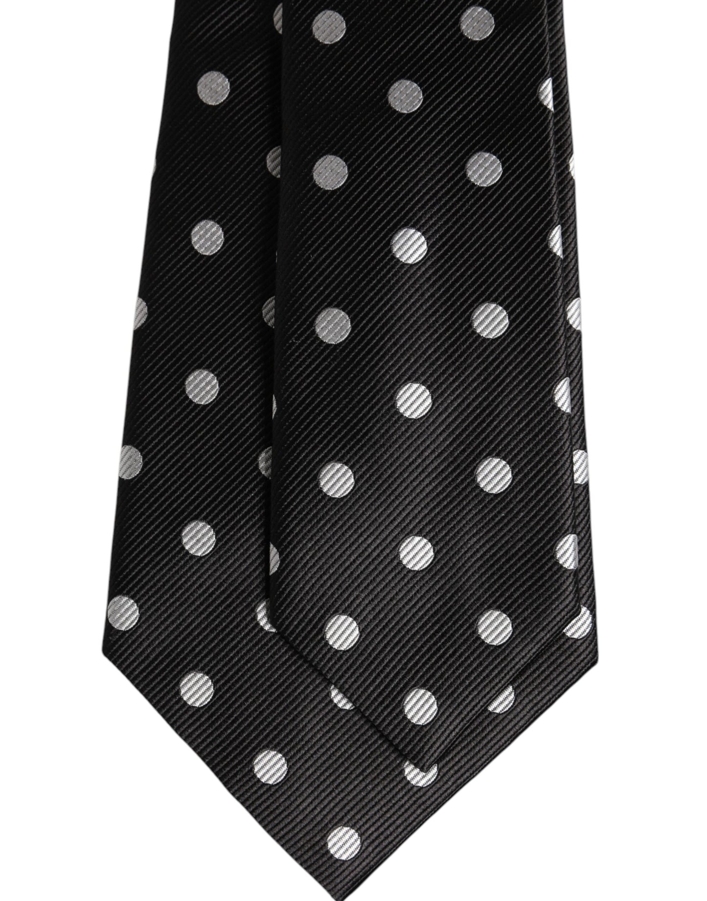 Black Polka Dots Silk Adjustable Necktie Tie