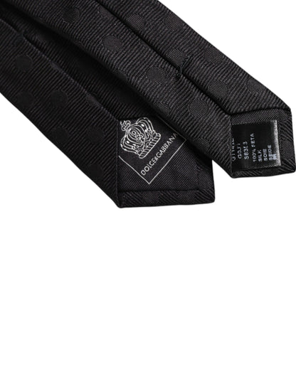 Black Circles Silk Adjustable Necktie Tie