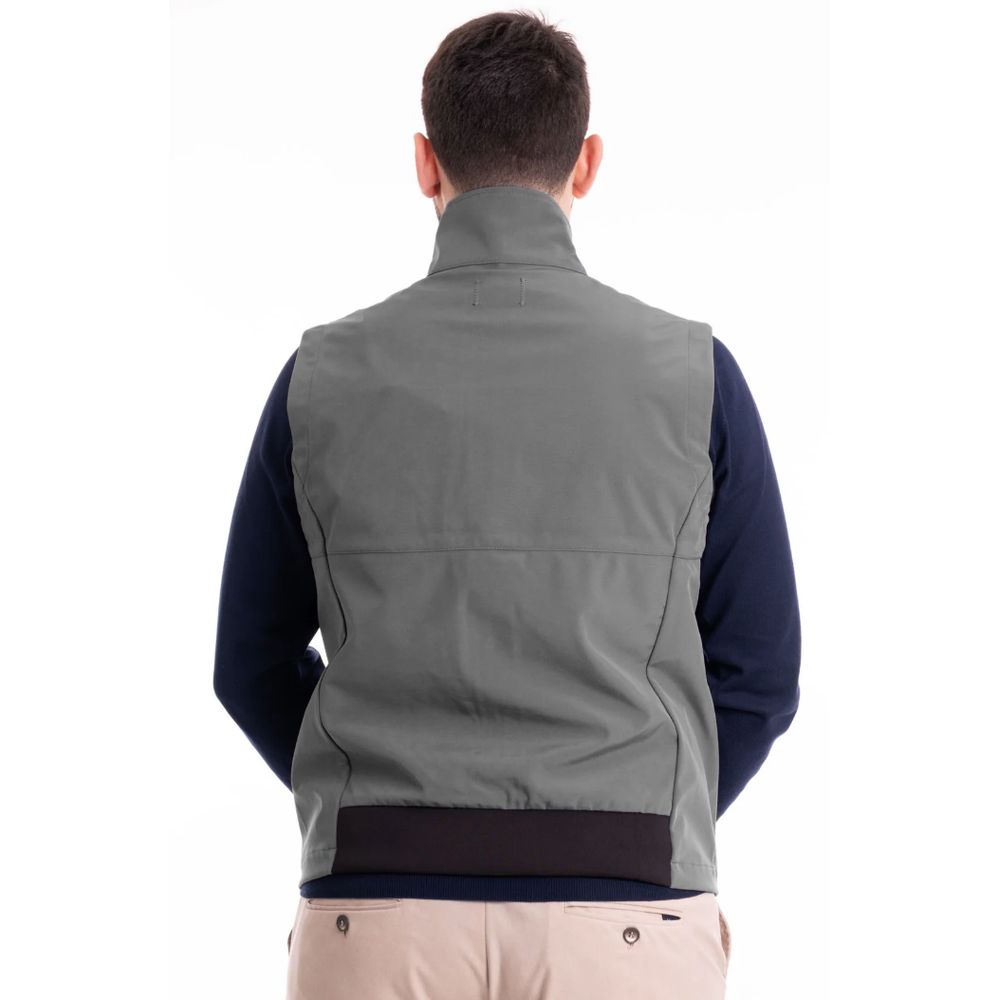 Brown Polyester Men Vest