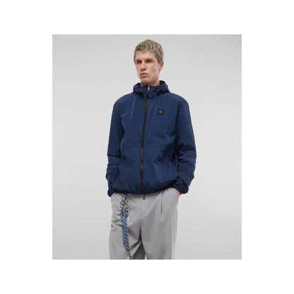 Blue Polyamide Men Jacket
