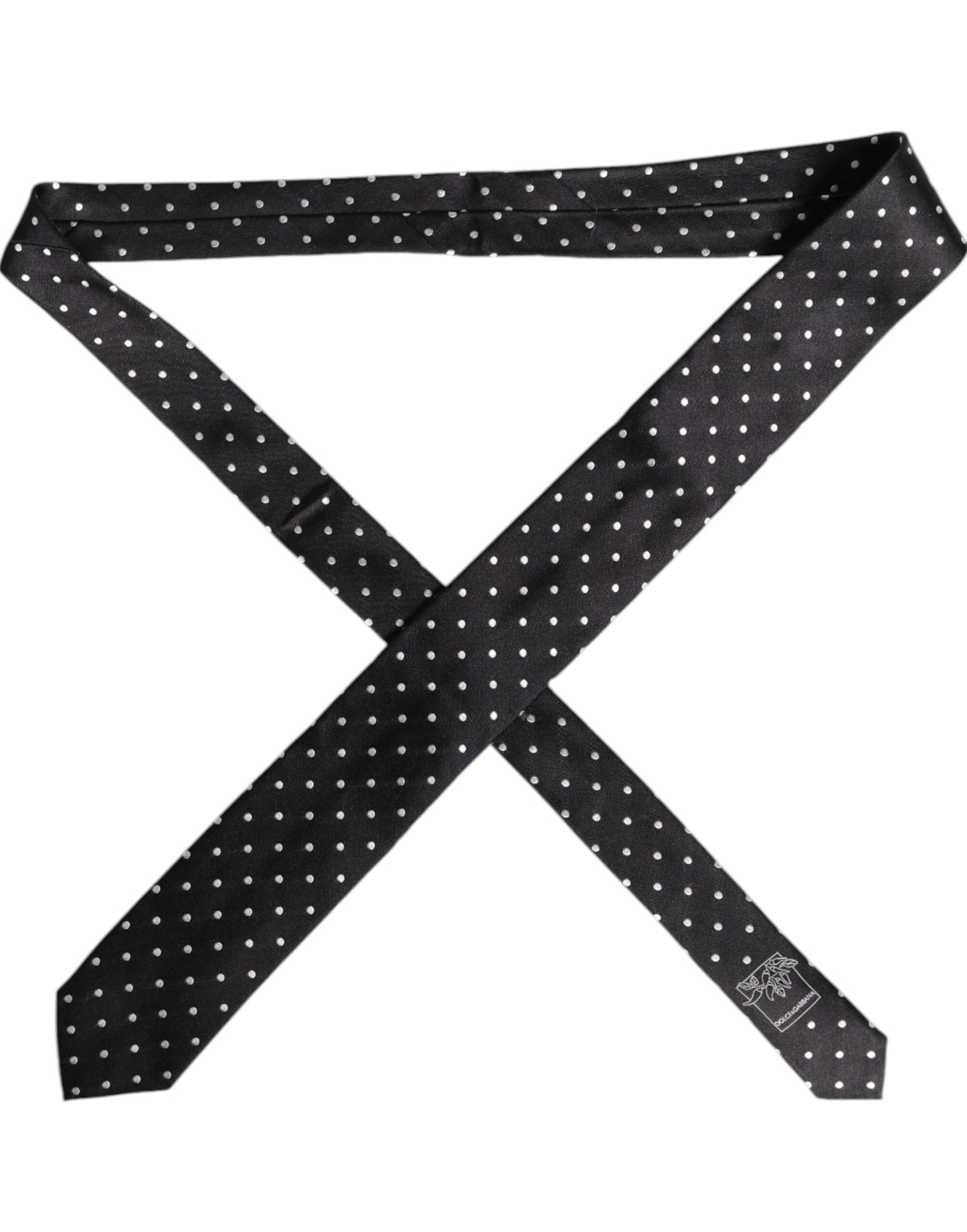 Black Polka Dots Silk Adjustable Necktie Tie