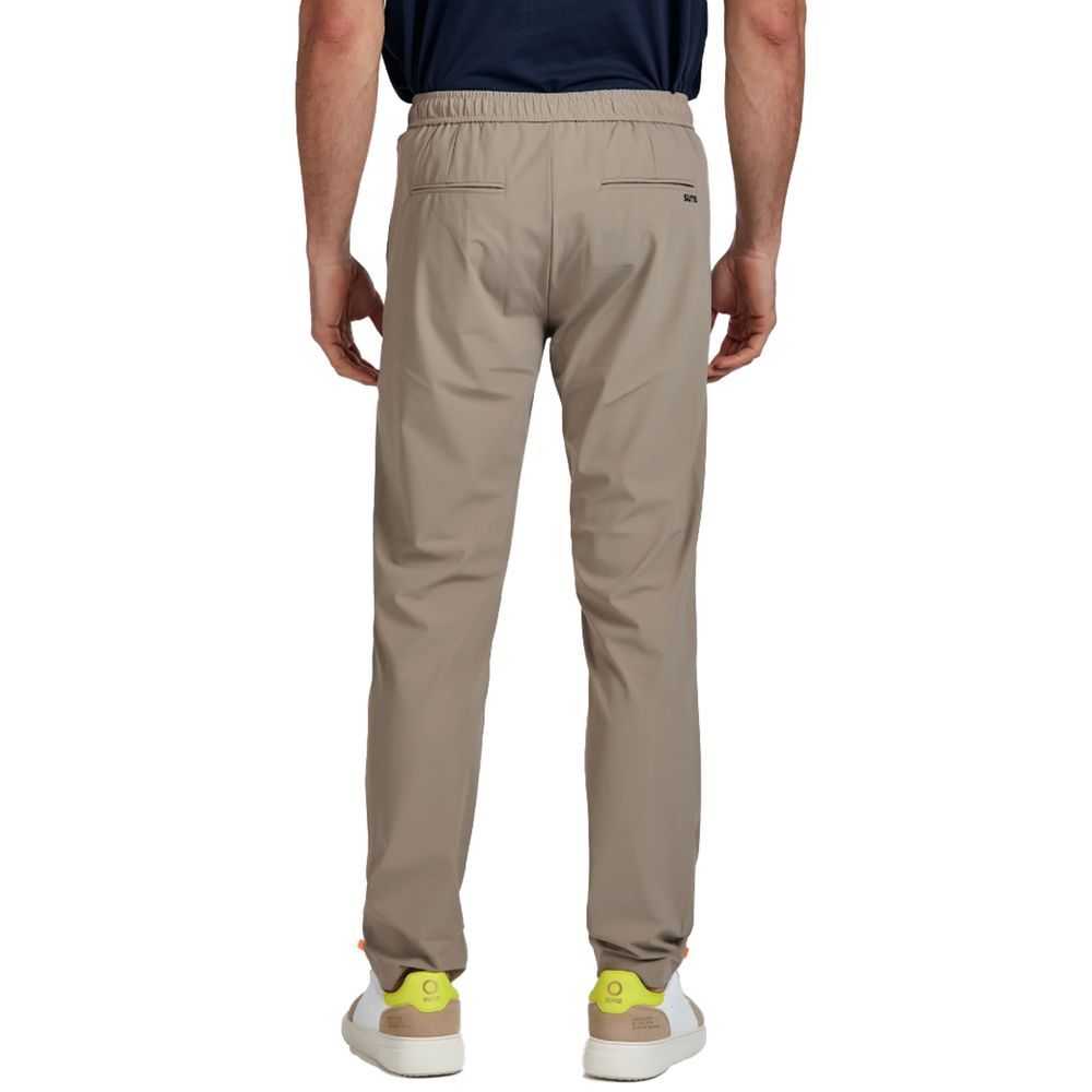Beige Nylon Jeans & Pant