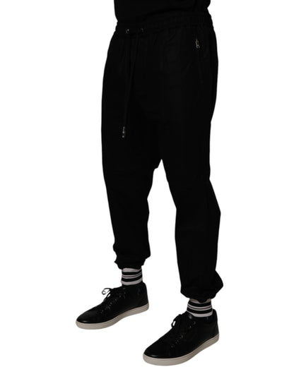 Black Cotton Men Jogger Sweatpants Pants