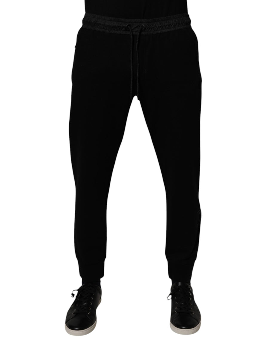 Black Cotton Blend Men Jogger Sweatpants Pants