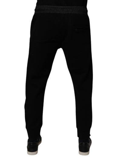 Black Cotton Blend Men Jogger Sweatpants Pants