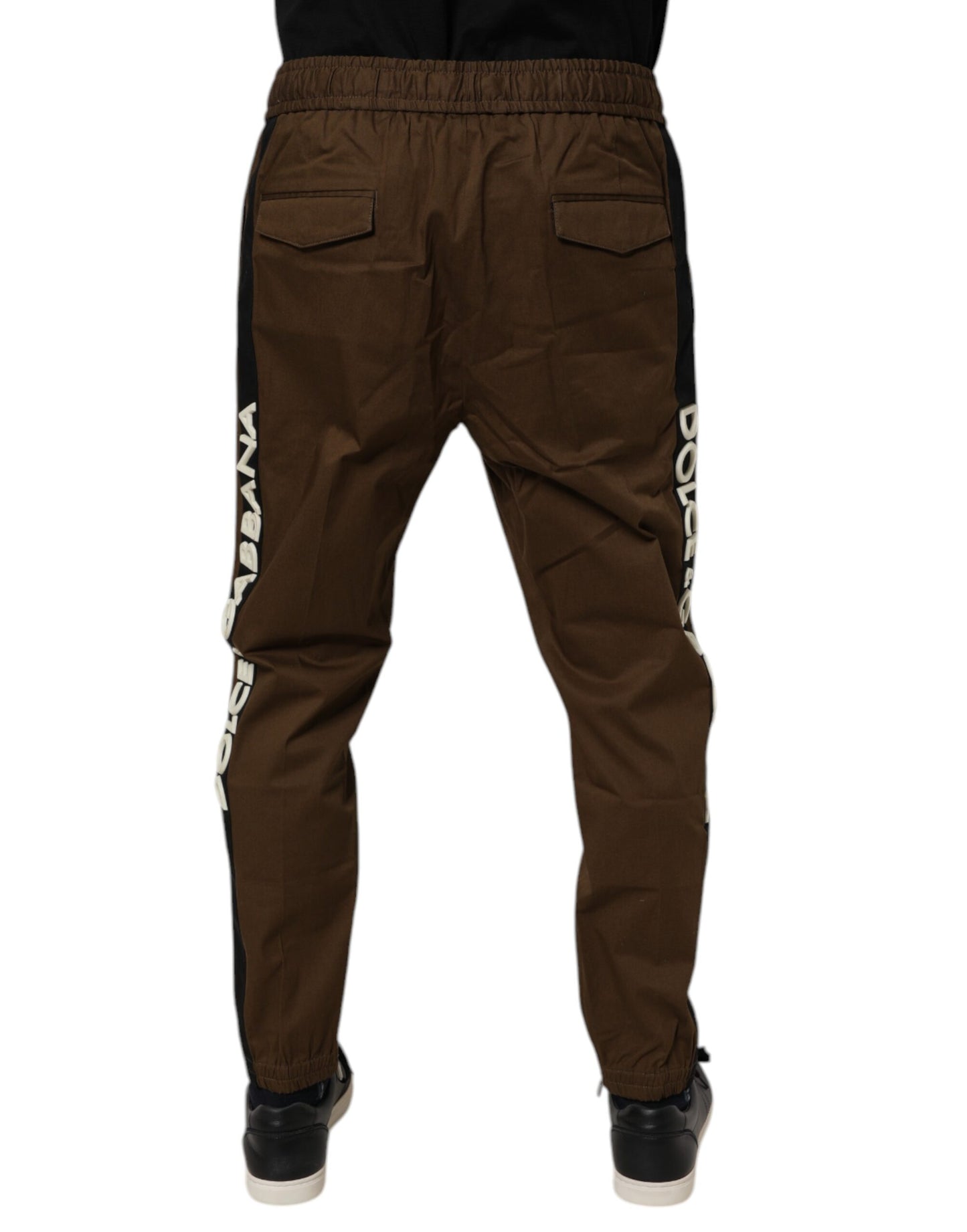 Brown Cotton Stretch Jogger Sweatpants Pants