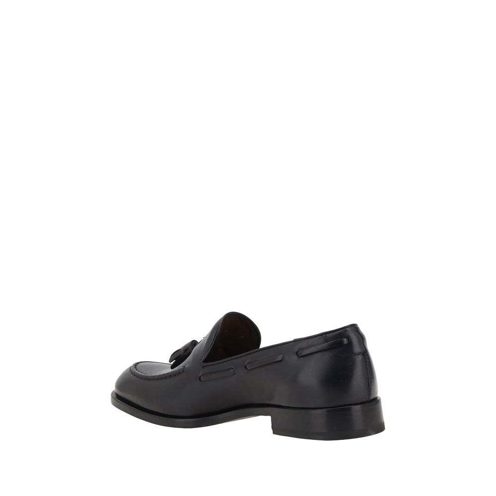 Black Calf Leather Bos Taurus Slip-On Loafers