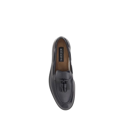 Black Calf Leather Bos Taurus Slip-On Loafers