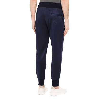 Blue Silk Men Trousers